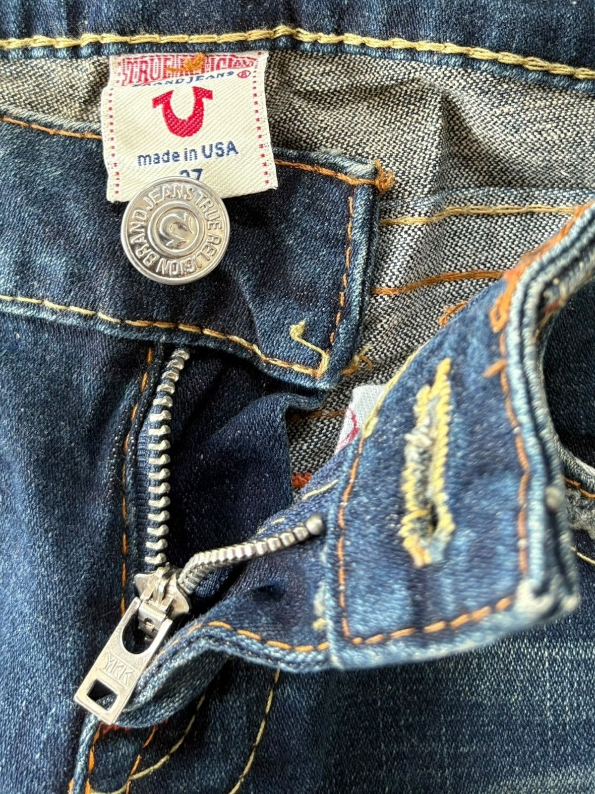 True Religion Vintage True Religion Joey Mud Wash Distress Flare Jeans Size 29" - 5 Thumbnail