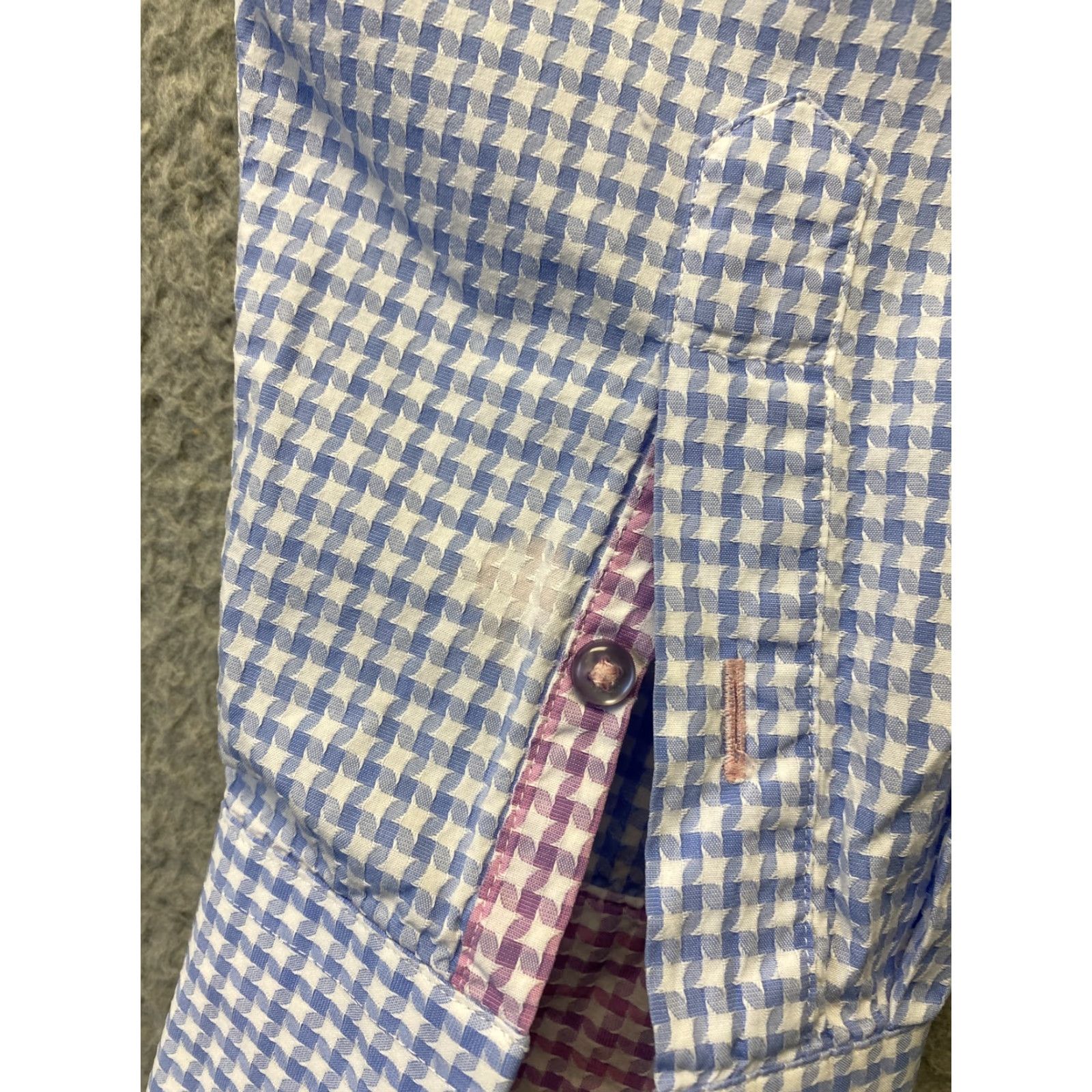 Vintage Coton Doux Shirt Mens M Button Up Work Long Sleeve Career Blue Pink / 108-6 Size US M / EU 48-50 / 2 - 6 Thumbnail