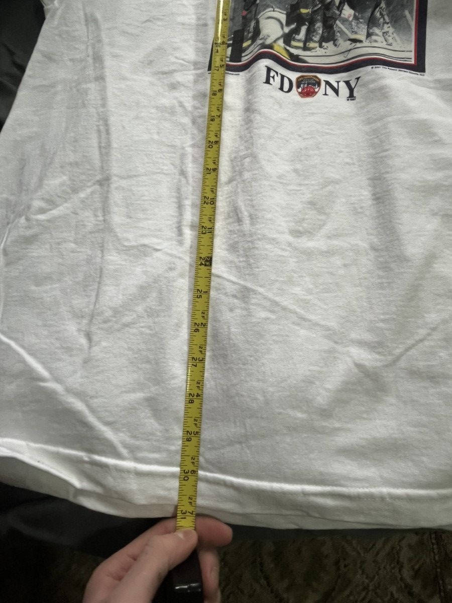 Other Vintage FDNY Shirt Tee Mens XL White 9/11 Firefighters Flag Size US XL / EU 56 / 4 - 7 Thumbnail