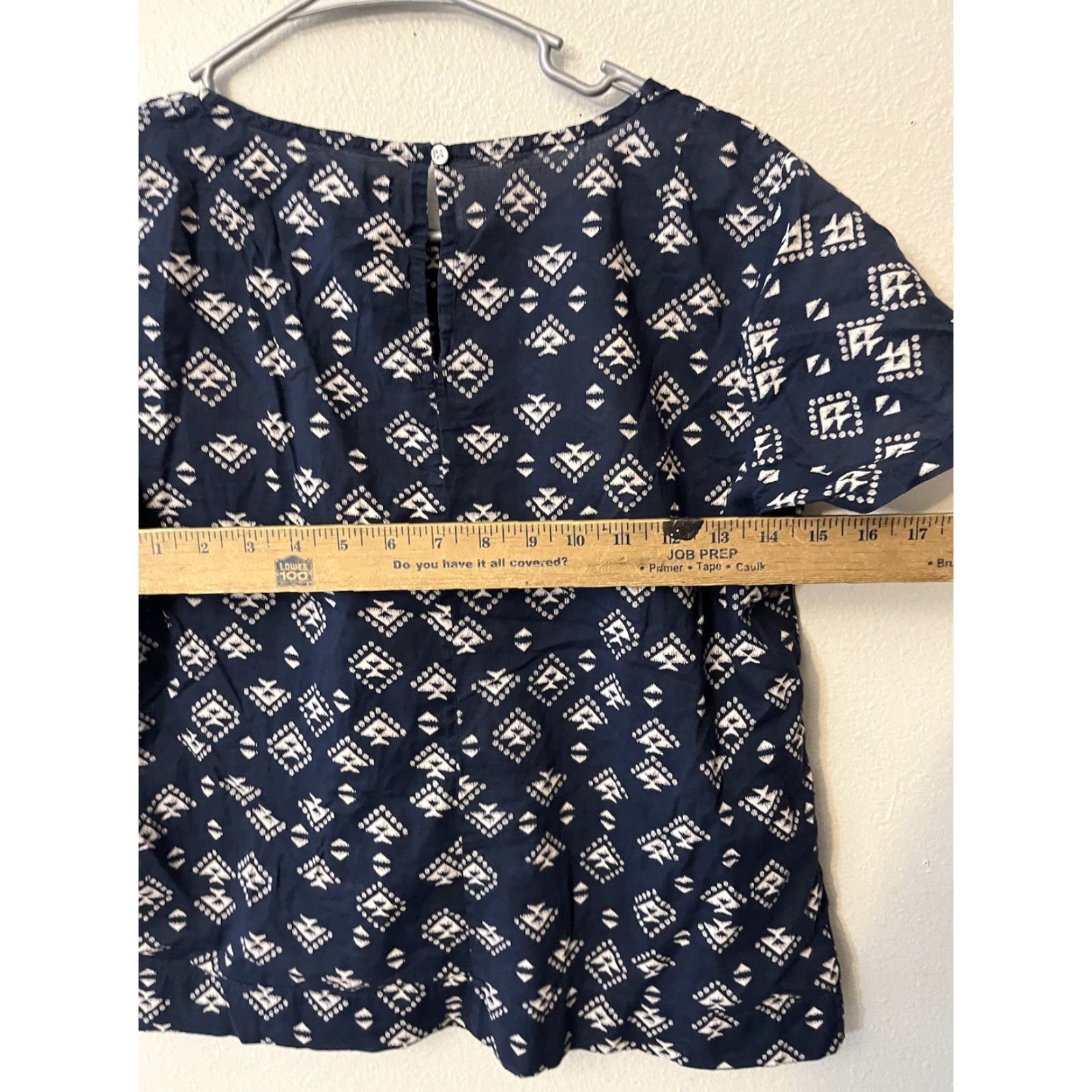 Gap Gap Blouse Short Sleeve Womens M Navy Blue White Geometric Western Print Knit Classic Aztec Summer Casual Shirt Size M / US 6-8 / IT 42-44 - 5 Thumbnail