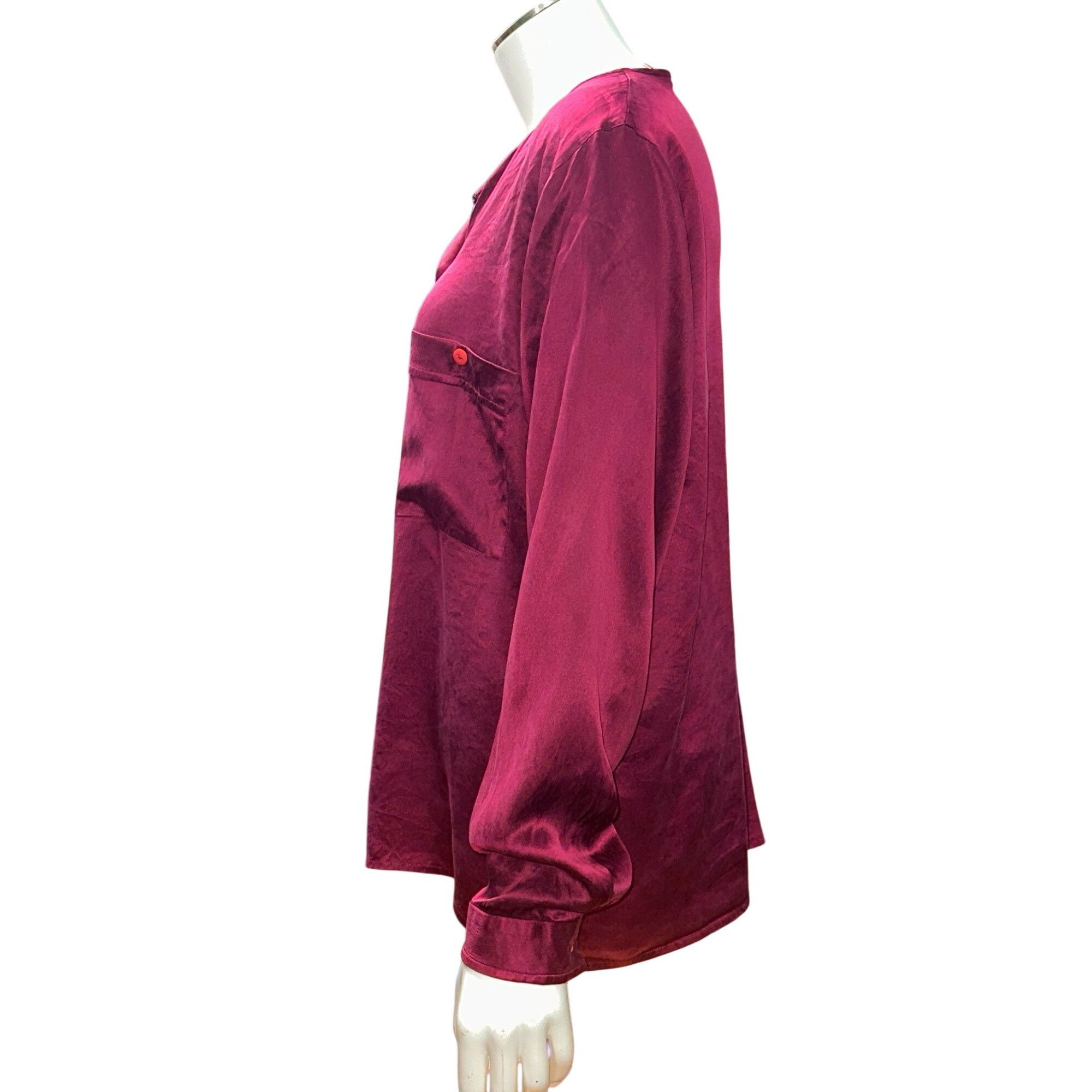 Other Vintage All Silk Blouse by Jonathan Logan 14 Magenta Long Sl Size XL / US 12-14 / IT 48-50 - 4 Thumbnail