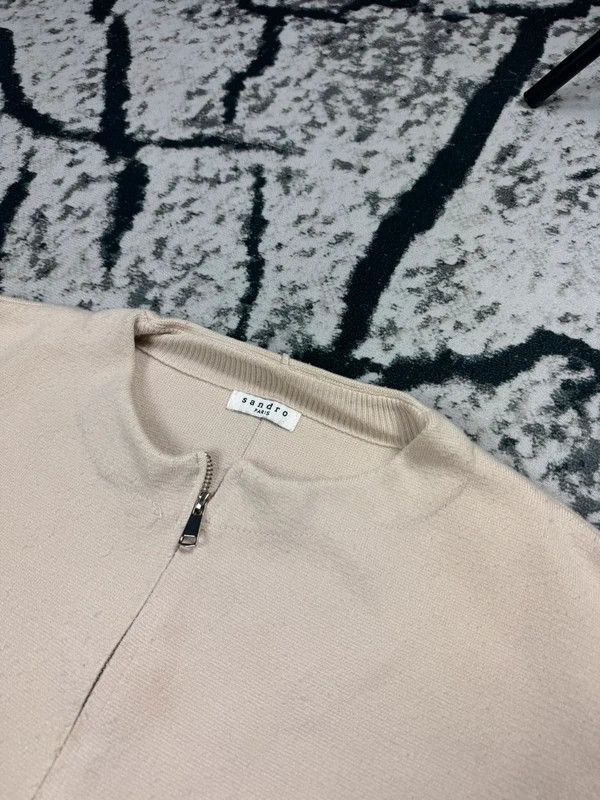 Sandro Elegant Sandro beige zip bomber jacket M Size M / US 6-8 / IT 42-44 - 3 Thumbnail