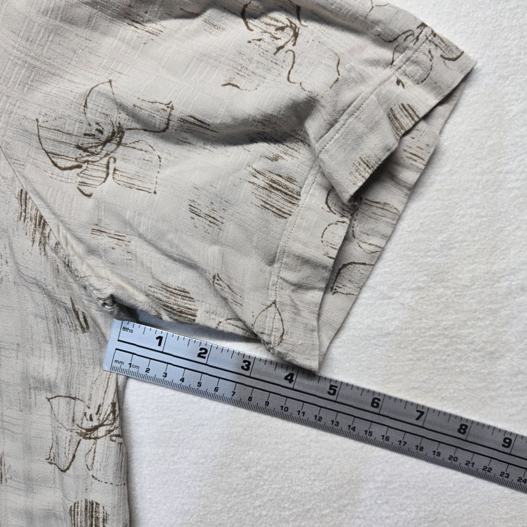 Liz Claiborne CLAIBORNE Shirt Hawaiian Button-Up Short Sleeve Adult XL Tan Brown Extra Large Mens Size US XL / EU 56 / 4 - 5 Thumbnail