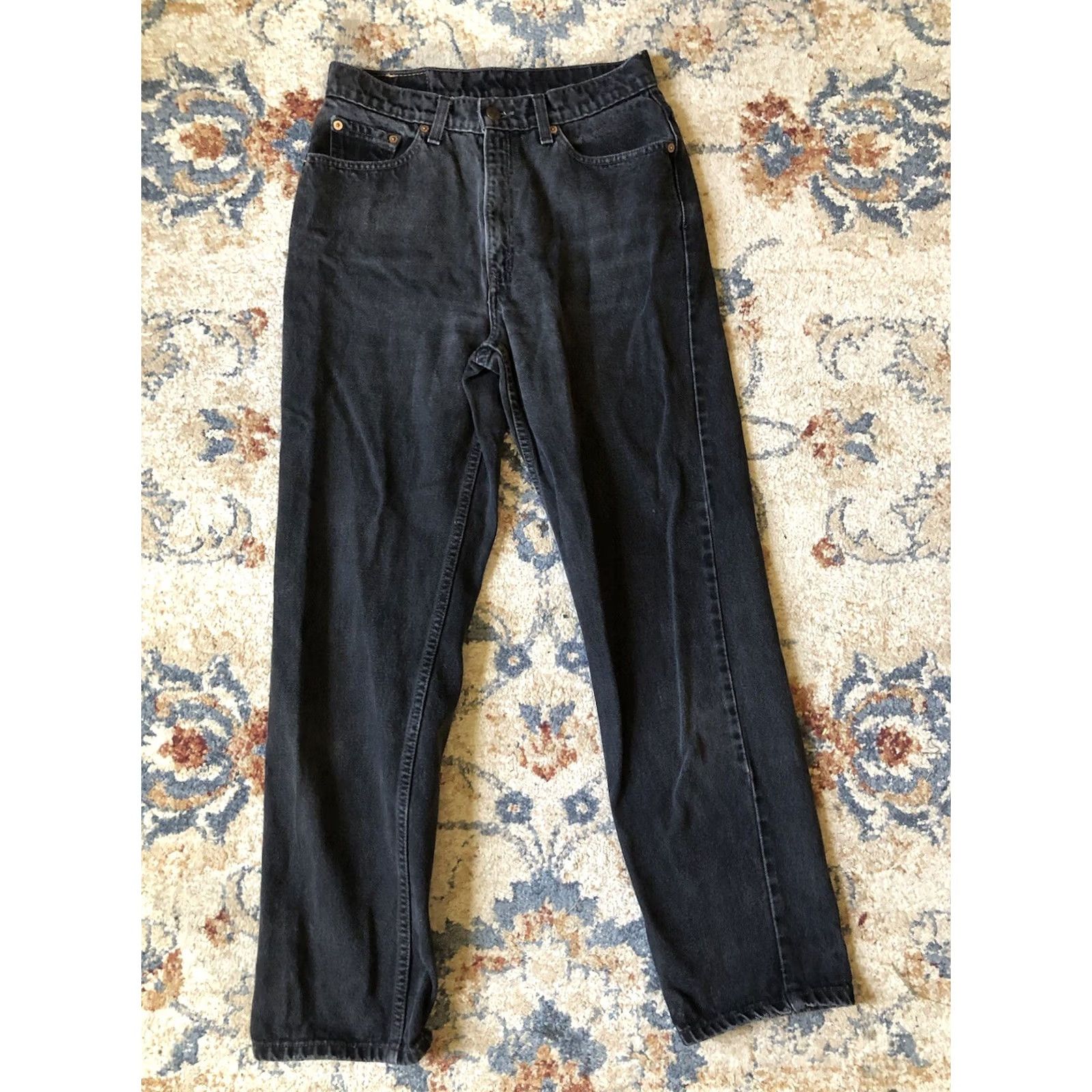 Levi's VINTAGE Levi's 512 Jeans Womens Size 10 Black Slim Fit Straight Leg 28x28 Regular - Blue Size 32" / US 10 / IT 46 - 2 Thumbnail