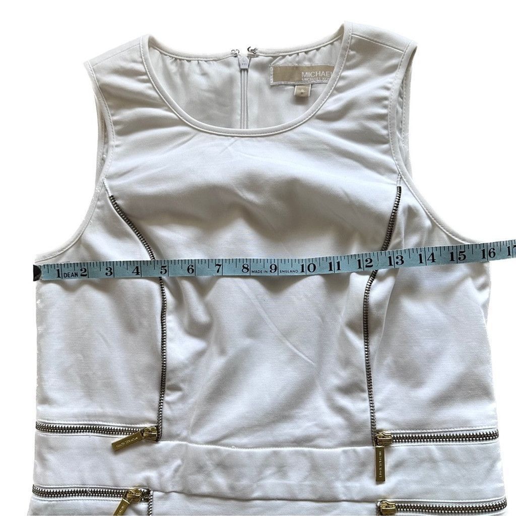 Michael Kors Michael Kors Contrast Zipper Sheath Dress Sleeveless White 8 Size M / US 6-8 / IT 42-44 - 9 Thumbnail