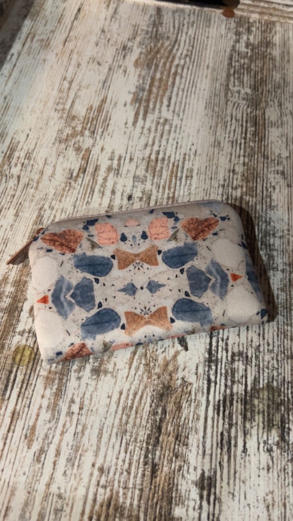The Unbranded Brand Women's Unbranded Wallet One Size Beige Blue Terrazzo Print Size ONE SIZE - 1 Thumbnail