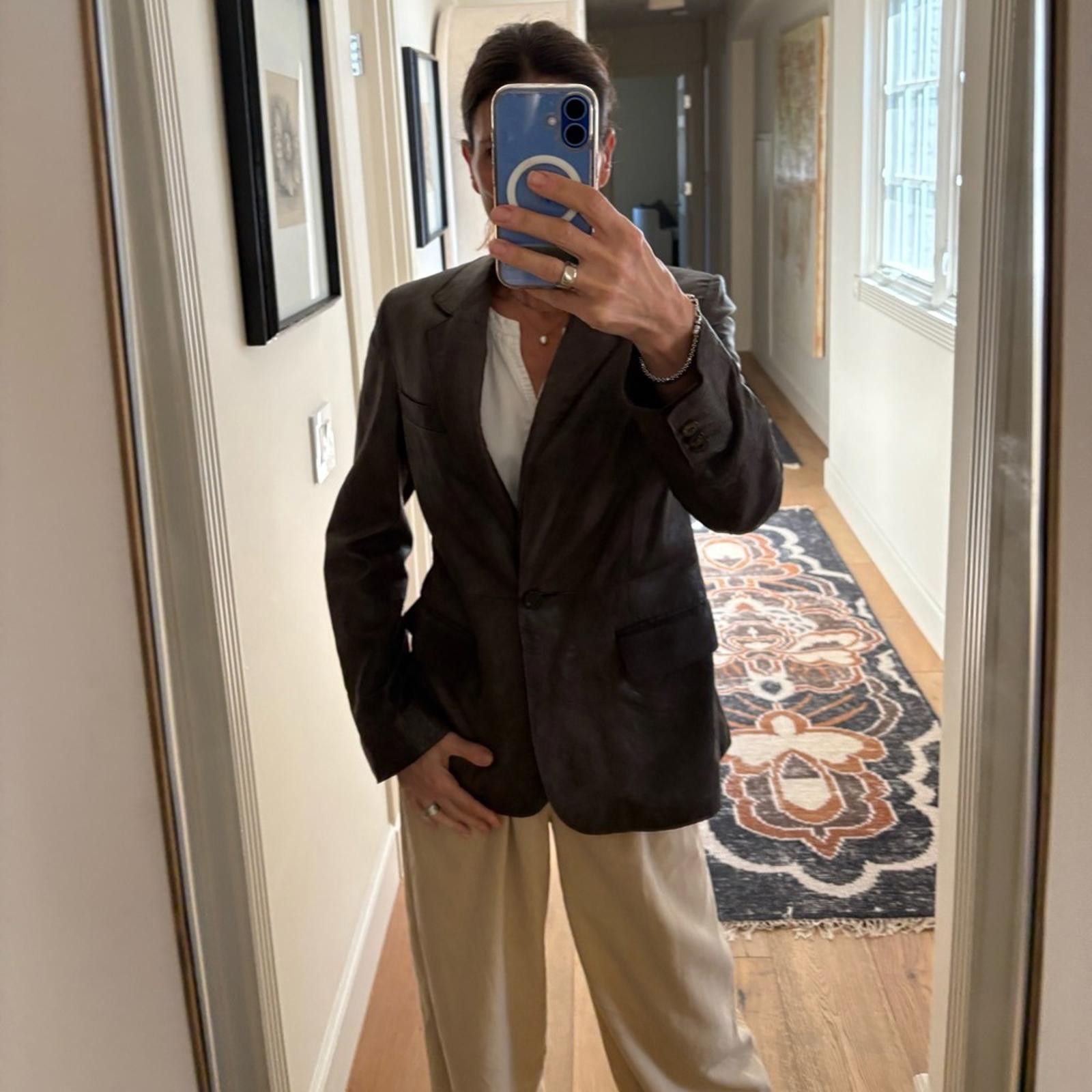 Burberry Burberry London Made in Italy Brown Leather Blazer Size 8 Size M / US 6-8 / IT 42-44 - 3 Thumbnail