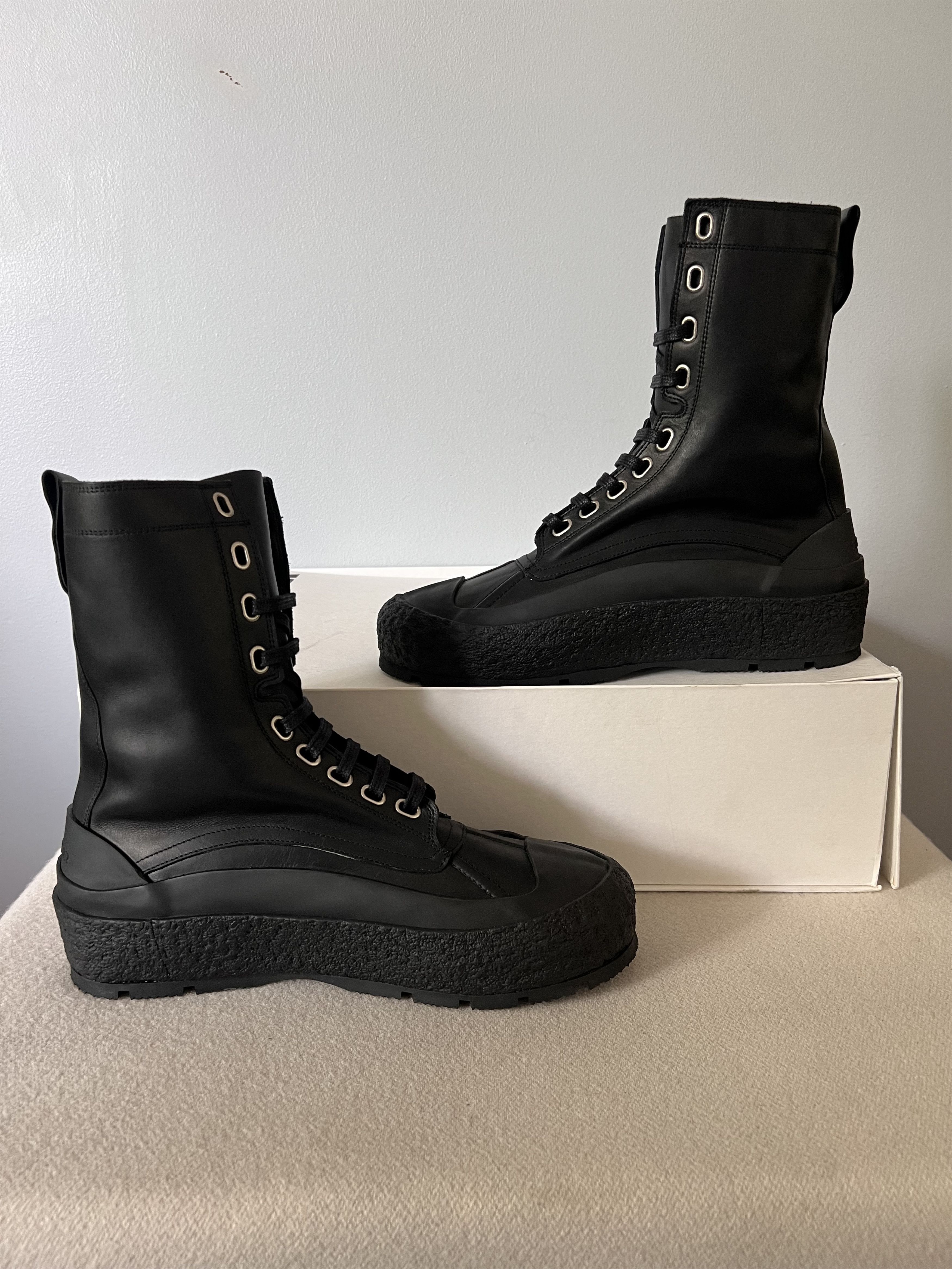 Jil Sander Jil Sander Military Boots in Black Leather Size US 8 / EU 41 - 3 Thumbnail