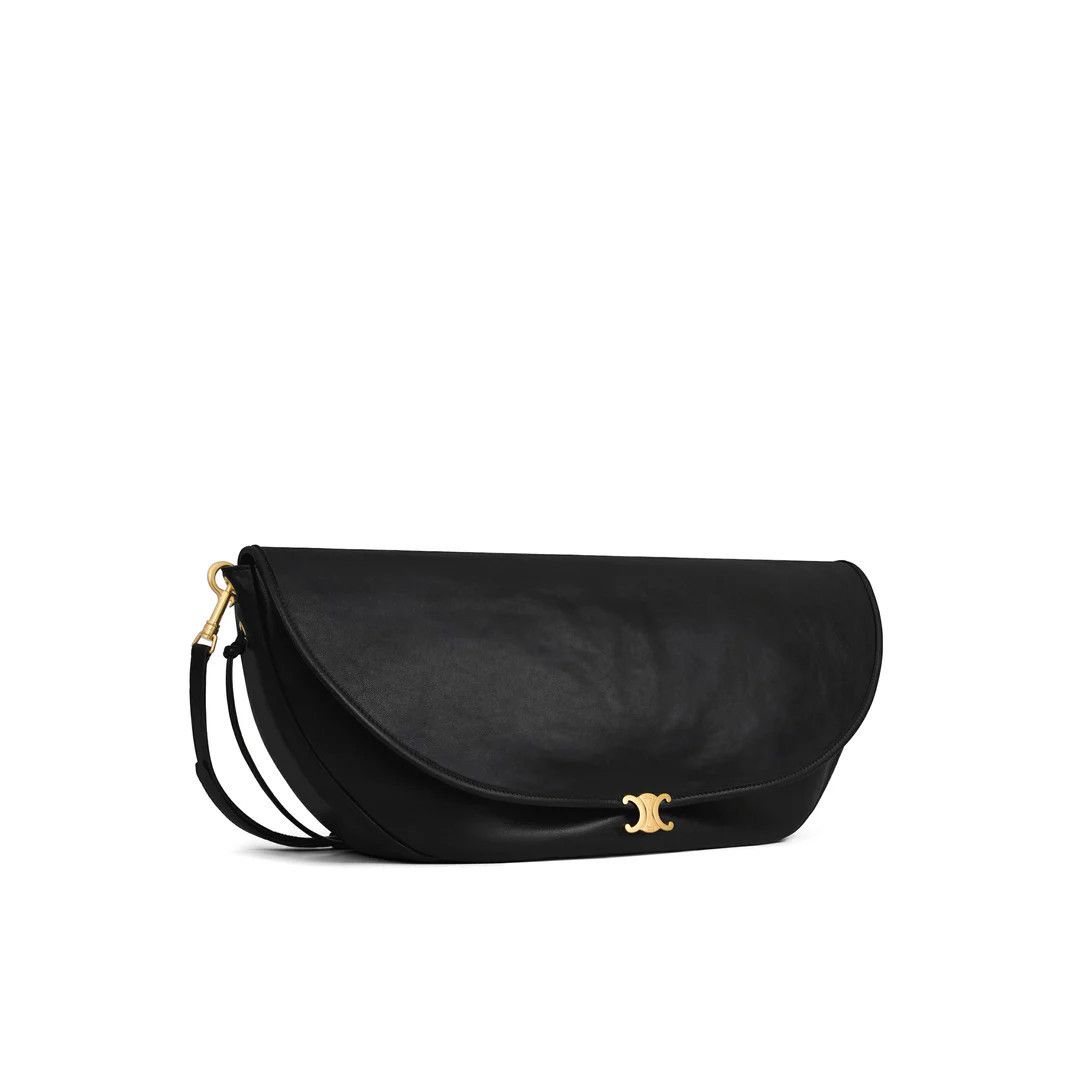 Celine CELINE Halfmoon Soft $3450 Black Leather Shoulder Bag New Size ONE SIZE - 2 Thumbnail