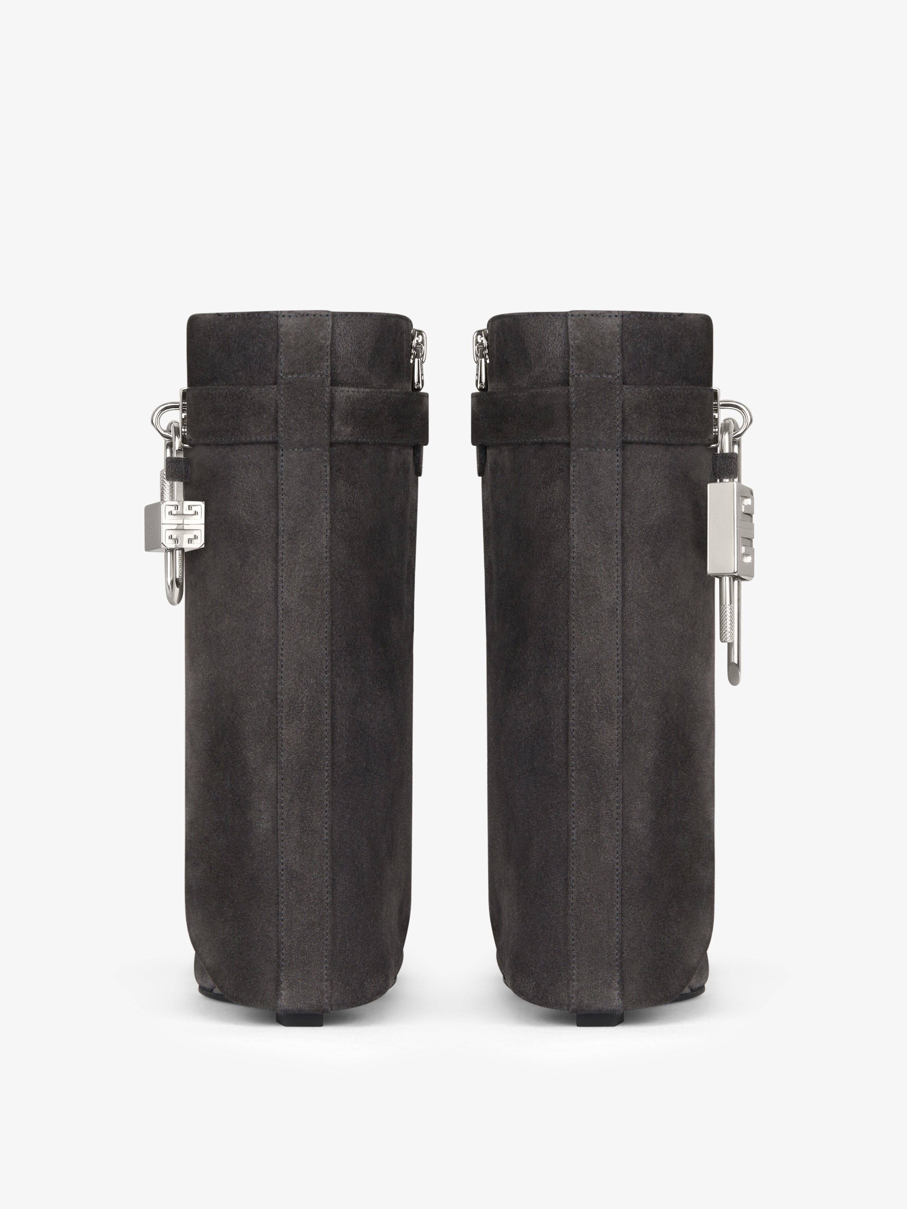Givenchy o1srvl11e0525 Shark Lock Ankle Boots Biker 90mm Storm Grey Size US 12 / IT 42 - 6 Thumbnail
