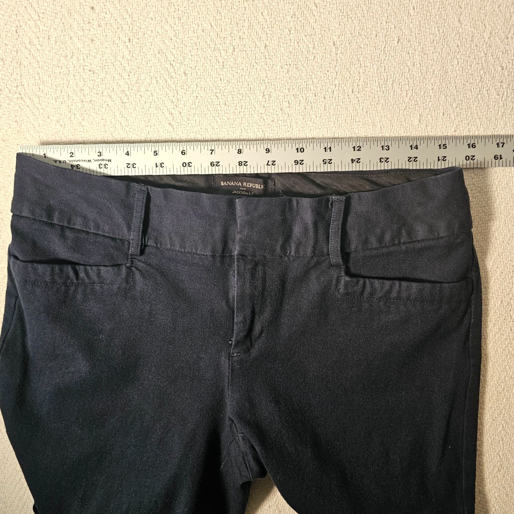 Banana Republic Banana Republic Women's Jackson Fit Straight Leg Mid Rise Dress Pants Blue 8 Size 30" / US 8 / IT 44 - 5 Thumbnail