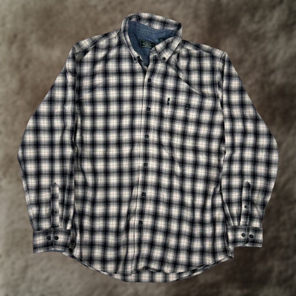 Vintage G.H. Bass & Co. Shirt Mens Large Gray Plaid Flannel Long Sleeve Button Front Size US L / EU 52-54 / 3 - 1 Thumbnail