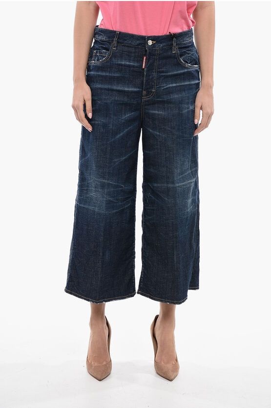 image of Dsquared2 5 Pocket Jinny Fit Dark Washed Denims 33Cm in Blue, Women's (Size 28)