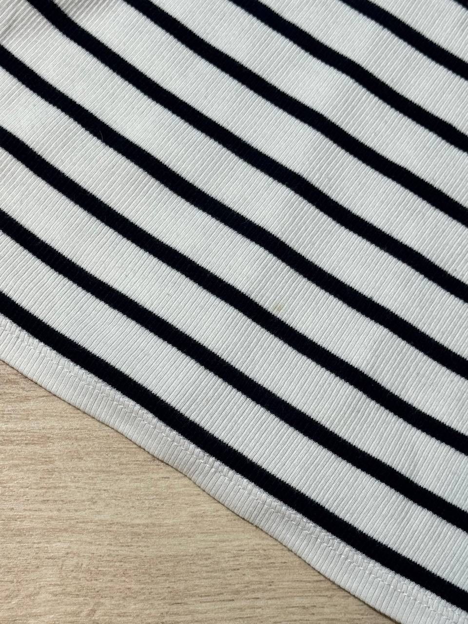 Sezane Sezane White Black Striped Long Sleeve Button Henley Top Size M / US 6-8 / IT 42-44 - 7 Thumbnail