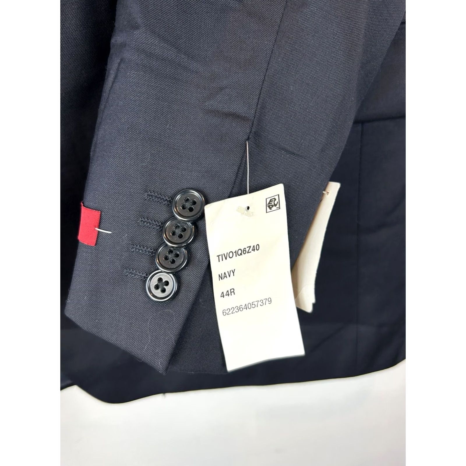 Alfani Alfani Blazer Mens 44R Wool Navy Two-Button Single-Breasted Slim Regular Jacket Coat, 2 Button, Blue, Wool, Sport Coat, Men, 44R Size 44R - 4 Thumbnail