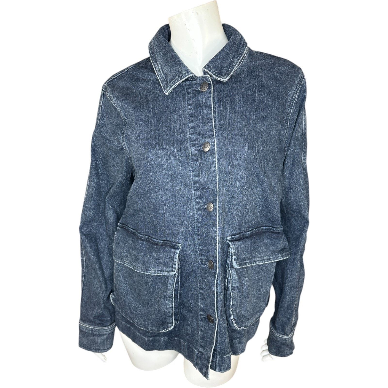 Other Me by Jennie Garth Denim Jacket Washed Grey Blue Wash 1X Size XL / US 12-14 / IT 48-50 - 1 Thumbnail