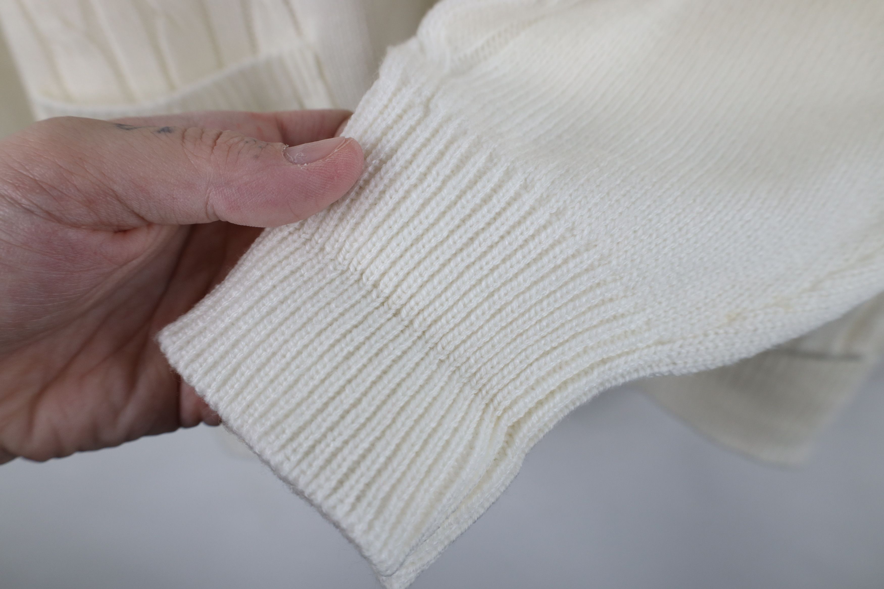 Vintage Vintage 90s Streetwear Knit Cardigan Sweater White Acrylic Size XL / US 12-14 / IT 48-50 - 7 Thumbnail