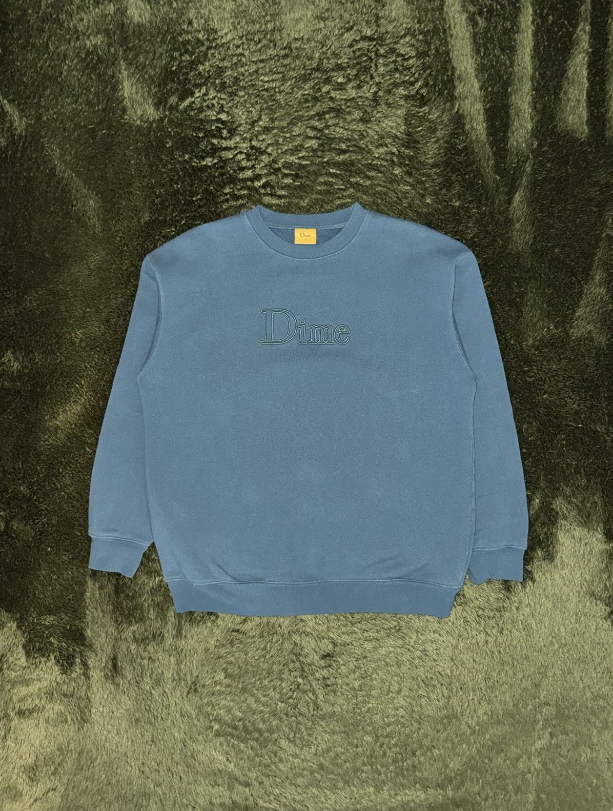 Dime [L] Dime Outline Embroidered Logo Sweatshirt Teal Size US L / EU 52-54 / 3 - 1 Thumbnail