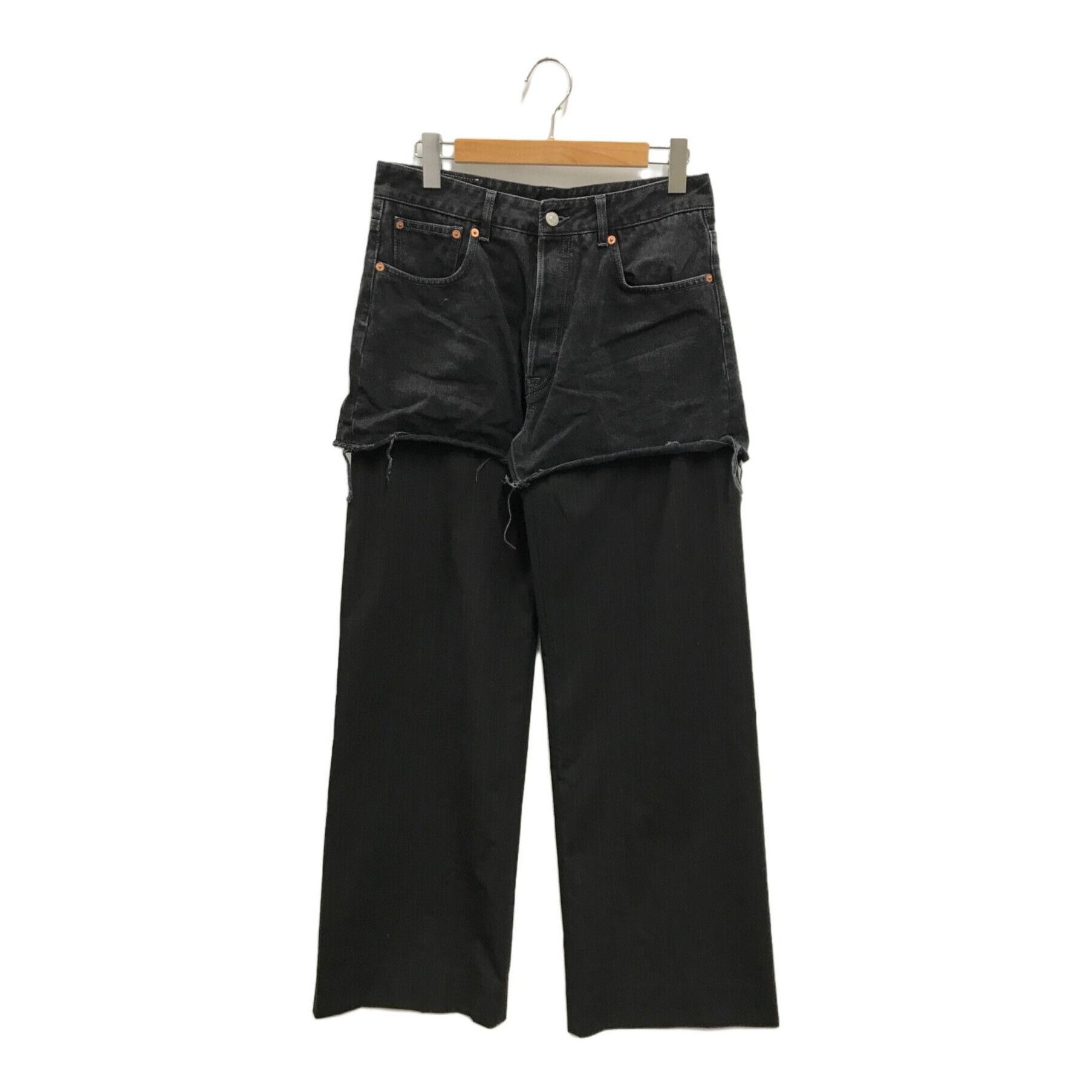 パンツ MM6 DENIM STRIPED WOOL TAILORING PANTS Mm6 Maison Margiela Mm Black Denim Striped Wool Tailoring
