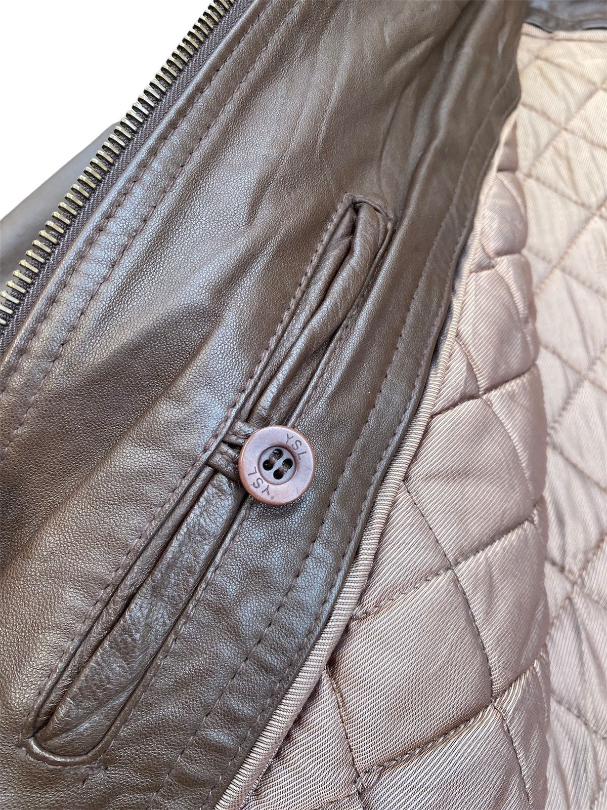 Vintage × Yves Saint Laurent 💥Lamb Skin💥Yves Saint Laurent Leather Coat Size US XL / EU 56 / 4 - 13 Thumbnail