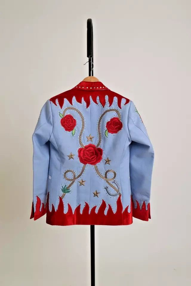 Other Men 2PC Customized Fire, Floral Embroidery western outfits Size 46S - 4 Thumbnail