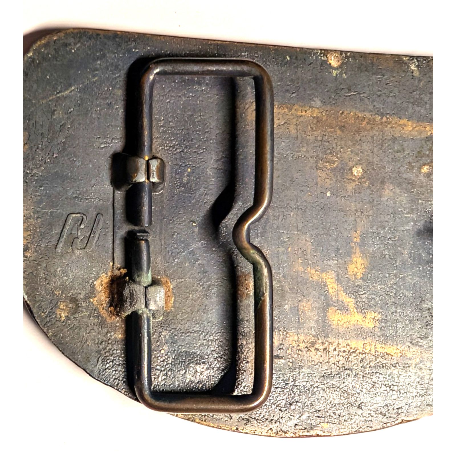The Unbranded Brand Raleigh Lights Brass Belt Buckle 18 Wheeler Vintage Size 26 - 3 Thumbnail