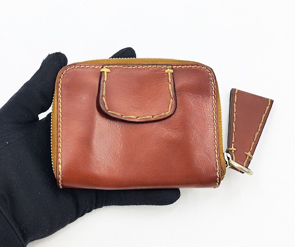 Chloe CHLOE brown leather bi fold wallet large zipper pull Size ONE SIZE - 8 Thumbnail