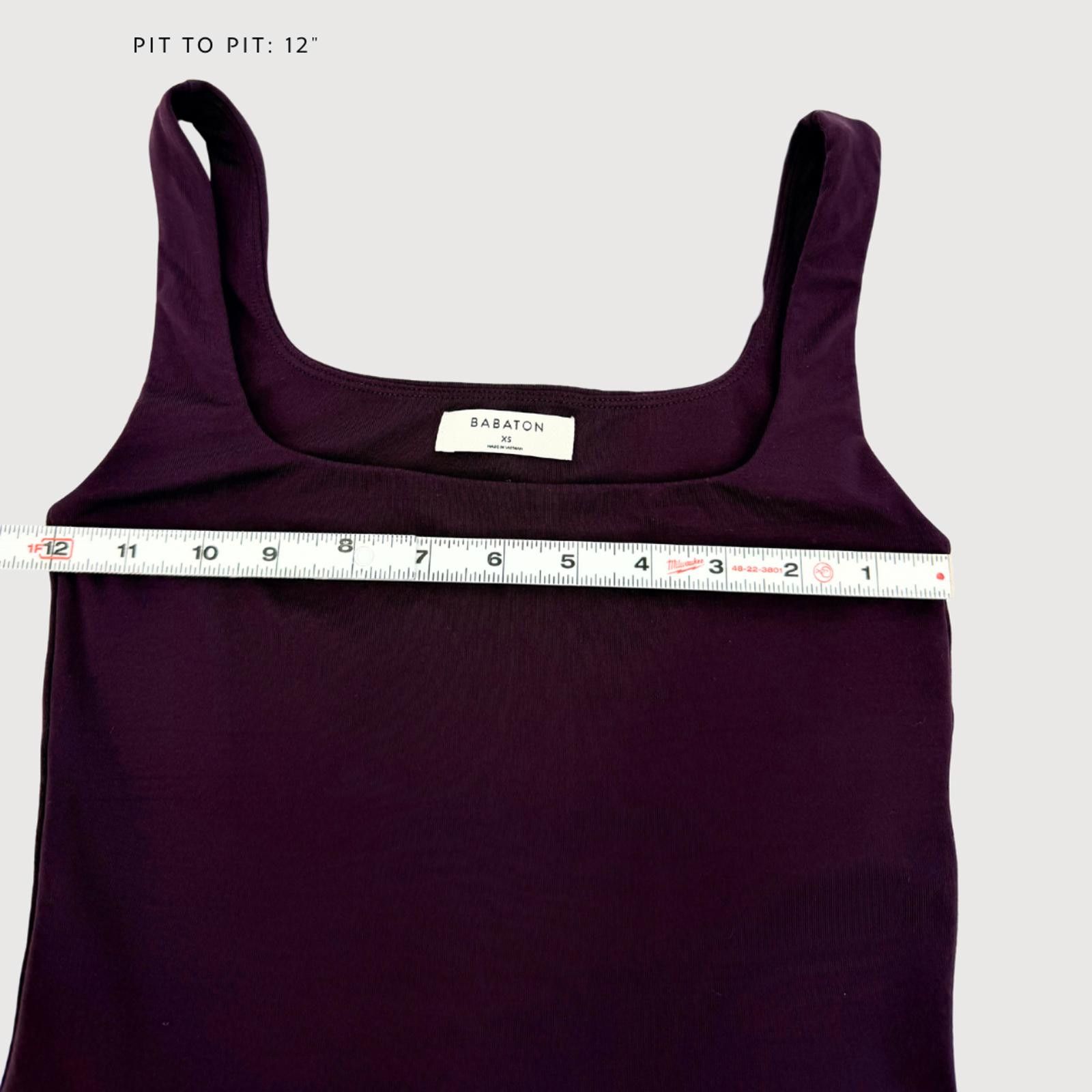 Other Aritzia Babaton Contour Square Neck Bodysuit Eggplant XS Size ONE SIZE - 6 Thumbnail
