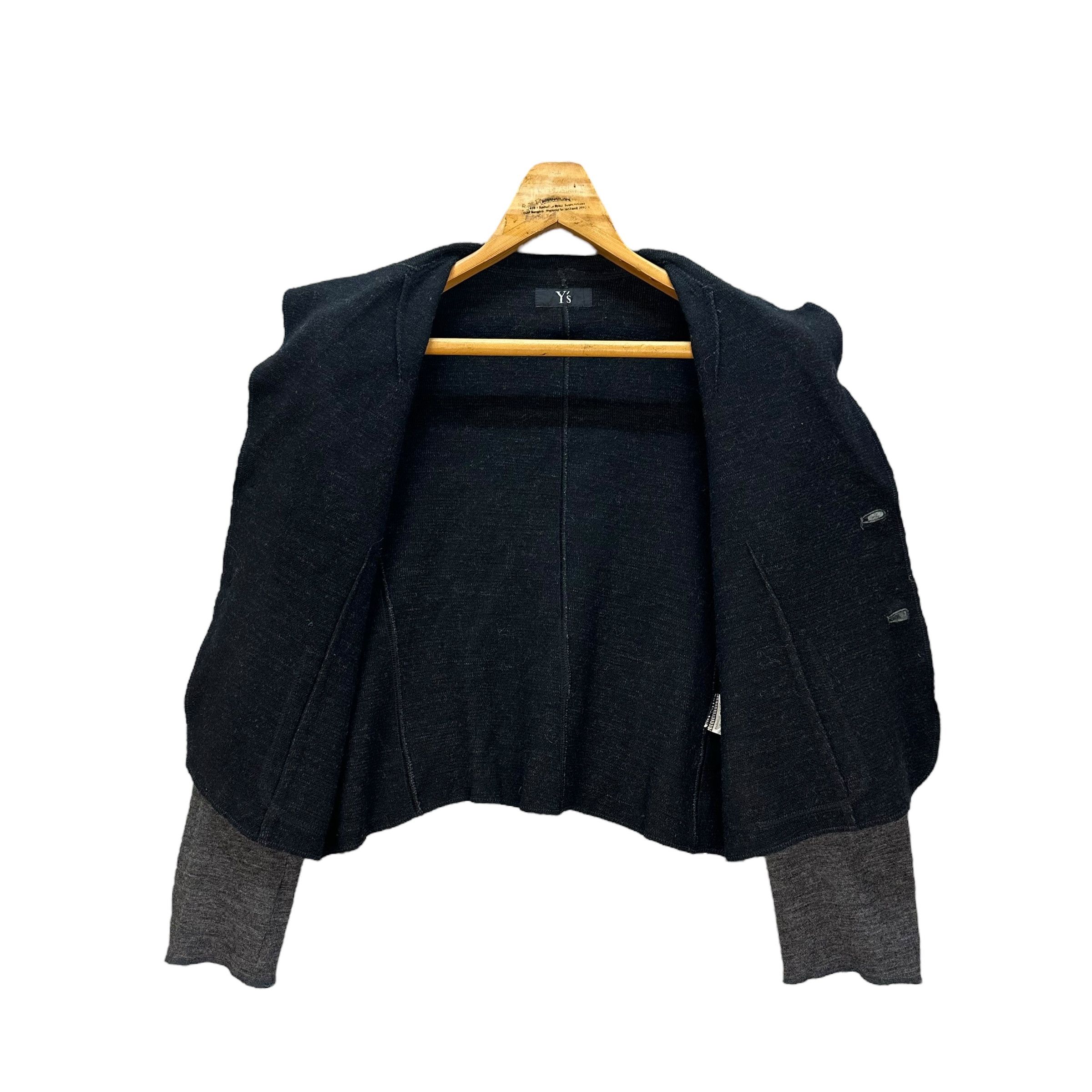 Yohji Yamamoto Y's DOUBLE COLLAR WOOL CROP JACKET / CARDIGAN #8810-028 Size M / US 6-8 / IT 42-44 - 6 Thumbnail