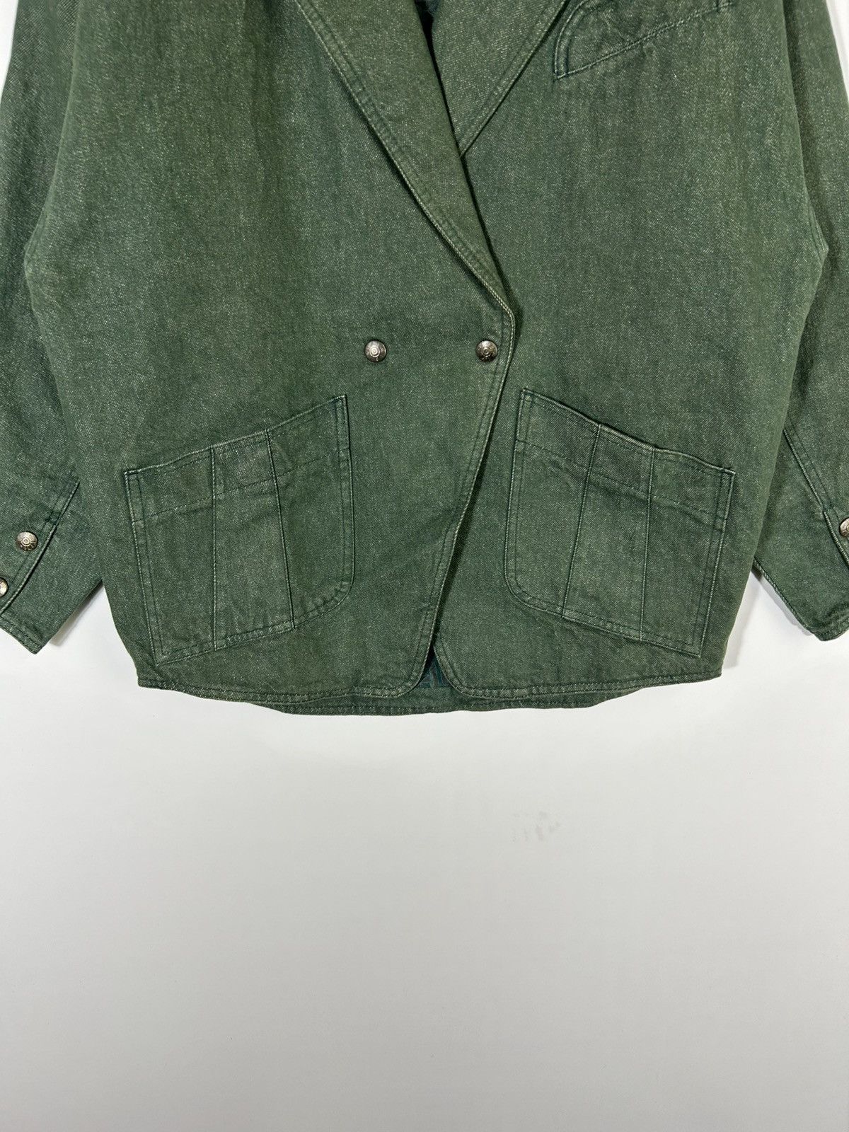 Fendi Vtg FENDI Green Denim Blazer Jacket — 70s Workwear Style Size US M / EU 48-50 / 2 - 5 Thumbnail
