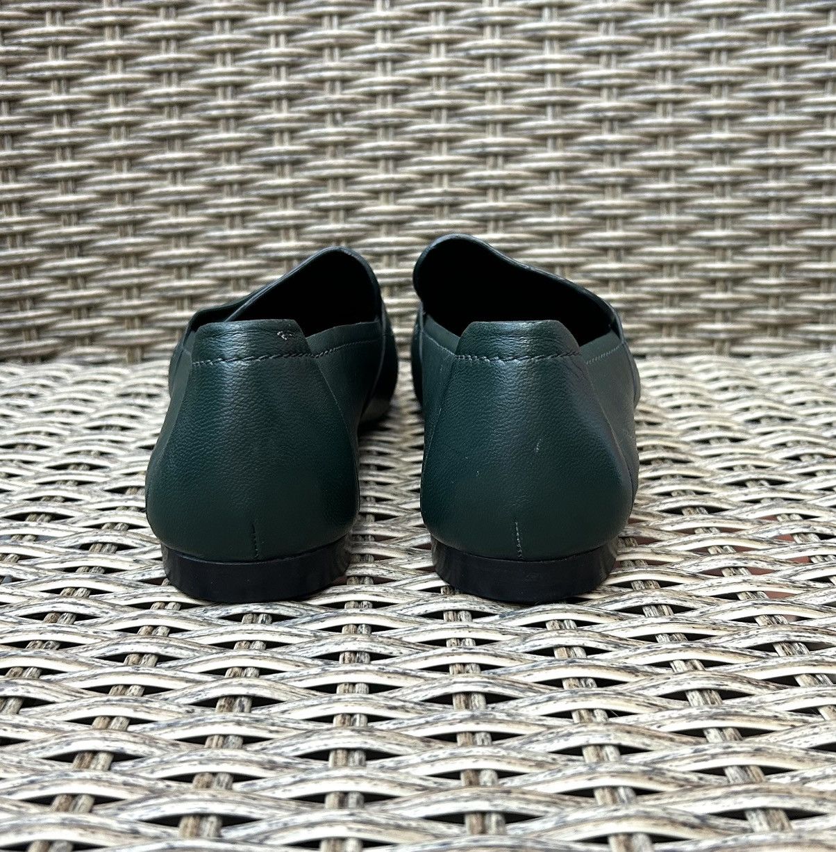 Mansur Gavriel Mansur Gavriel Green Lamb Leather Square Toe Penny Loafers Size US 8 / IT 38 - 4 Thumbnail