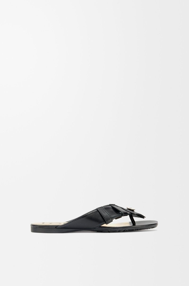 Loewe o1in1g0526 Toy Panta Toe Post Sandals in Black Size US 7 / IT 37 - 1 Thumbnail