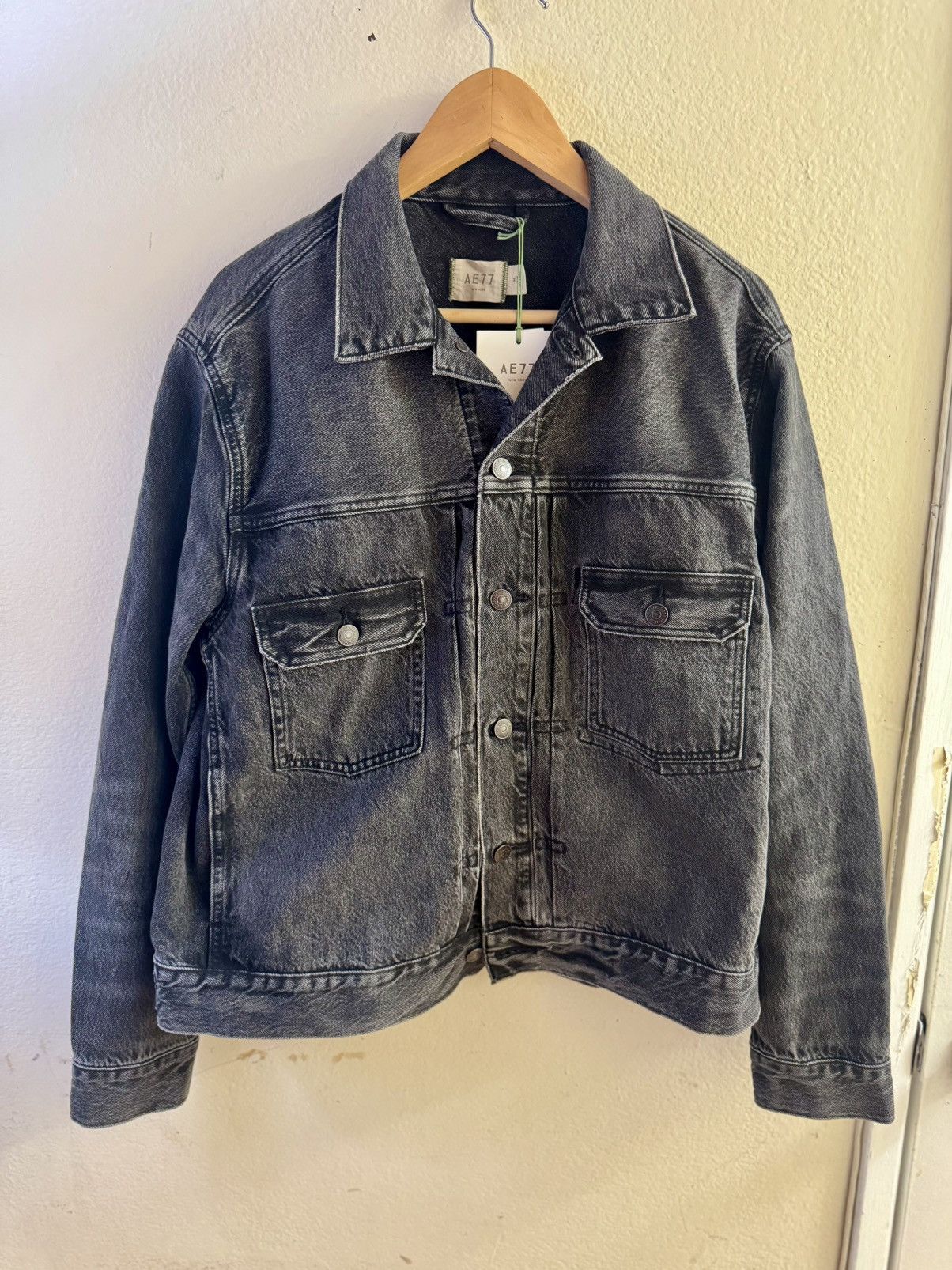 American Eagle Outfitters AE77 Premium Slim Fit Denim Trucker Jacket Size US M / EU 48-50 / 2 - 2 Thumbnail