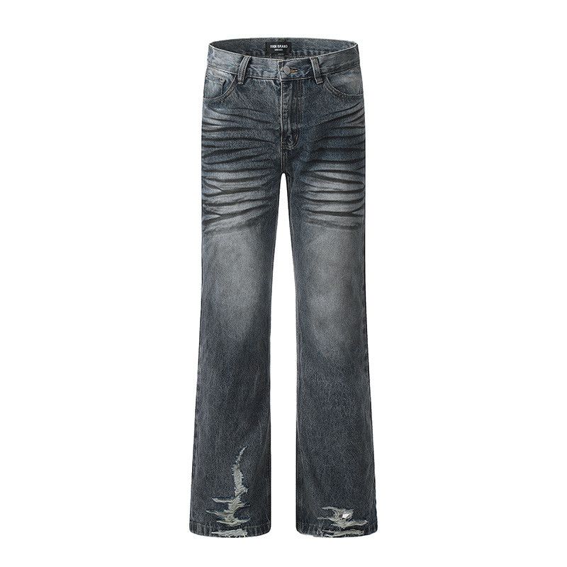 Vintage Washed distressed dirty dye straight leg flared jeans Size US 32 / EU 48 - 1 Thumbnail