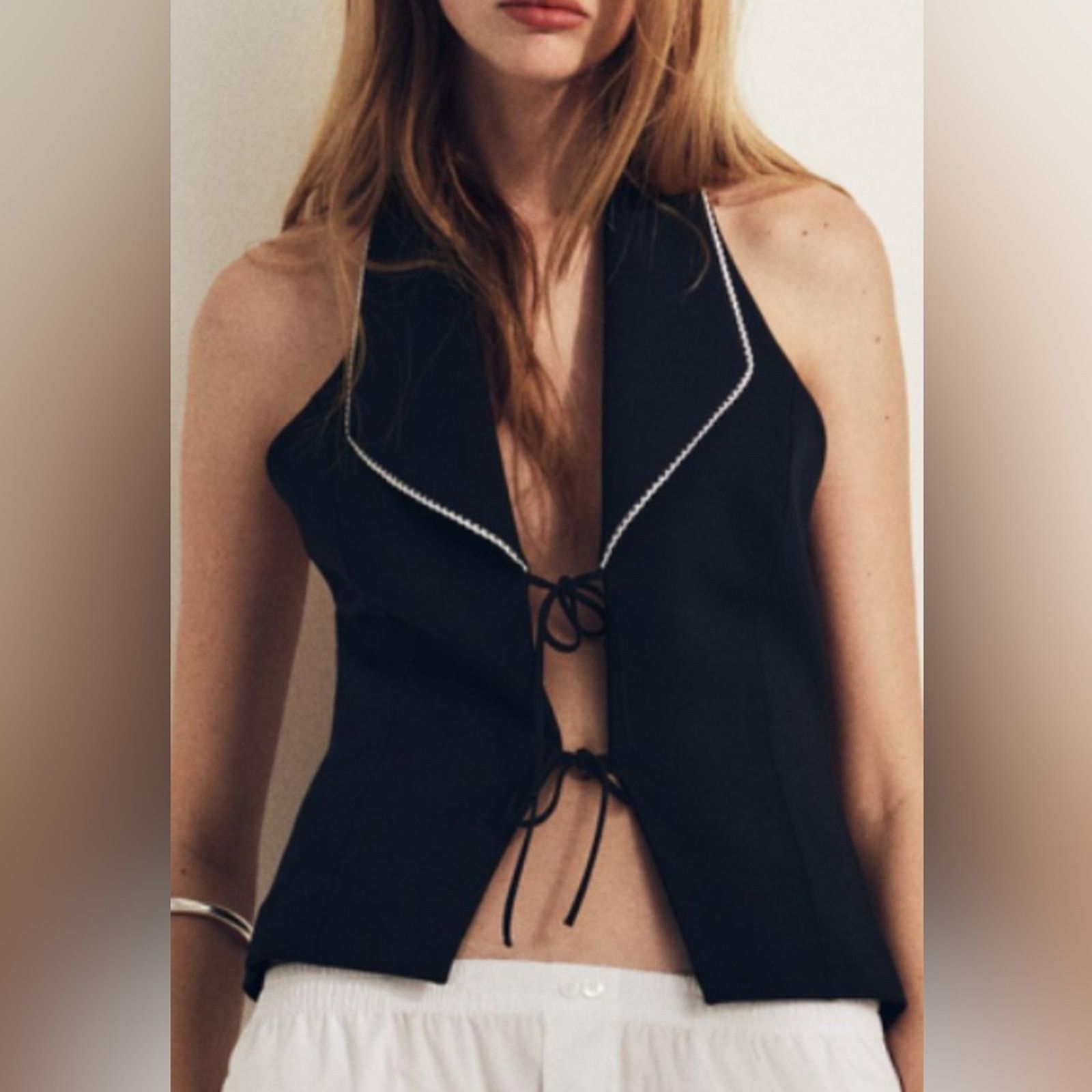 Zara Nwt-Zara- CONTRAST TIED HALTER TOP-XXL Size XXL / US 16-18 / IT 52-54 - 1 Thumbnail