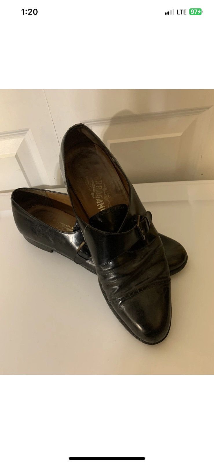 Salvatore Ferragamo Salvatore Ferragamo mens 9.5D monk strap black loafer shoes Size US 9.5 / EU 42-43 - 1 Thumbnail