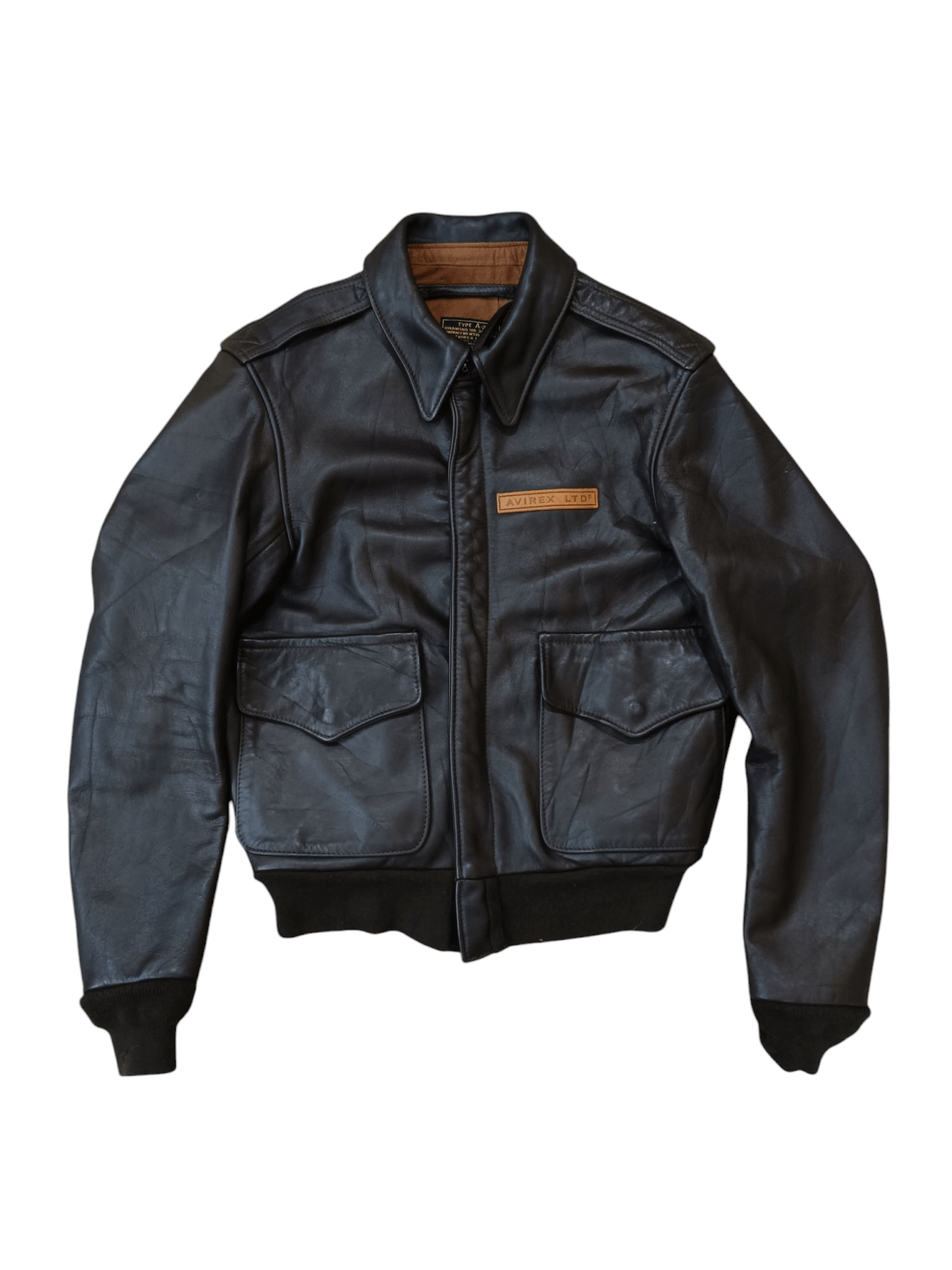 Avirex Black & Red Vintage Leather Jacket | Grailed
