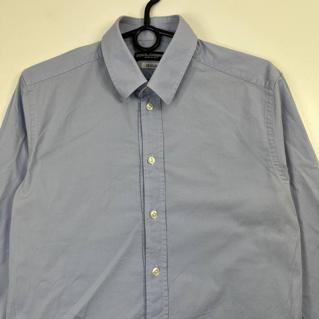 Dolce & Gabbana Dolce Gabbana Gold Dress Shirt Blue Button Up Made In Ital S Size US S / EU 44-46 / 1 - 2 Thumbnail