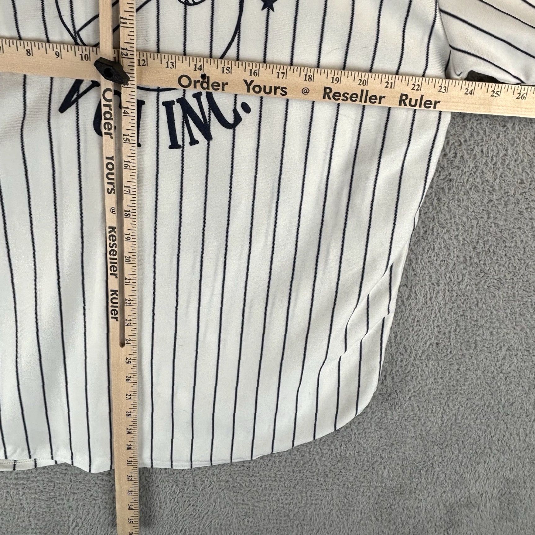 Vintage VINTAGE Baseball Jersey Mens XL White Navy Pinstripe Local League 80s Made USA Size US XL / EU 56 / 4 - 5 Thumbnail