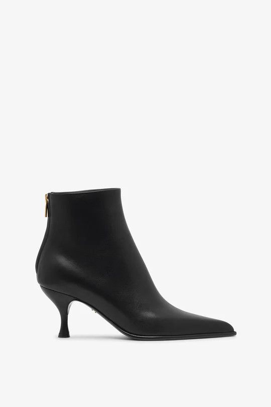 Salvatore Ferragamo o1s1rm0924 Joelle 70 Leather Boots in Black Size US 7.5 / IT 37.5 - 1 Thumbnail