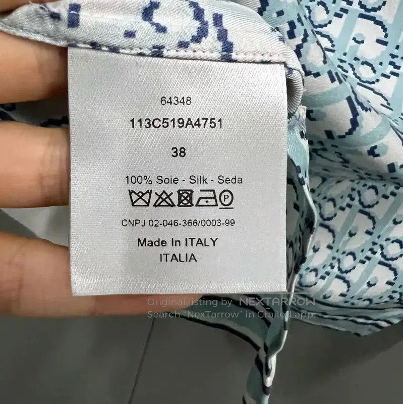 Dior Dior Blue Silk Short Sleeve Shirt . Size US M / EU 48-50 / 2 - 3 Thumbnail