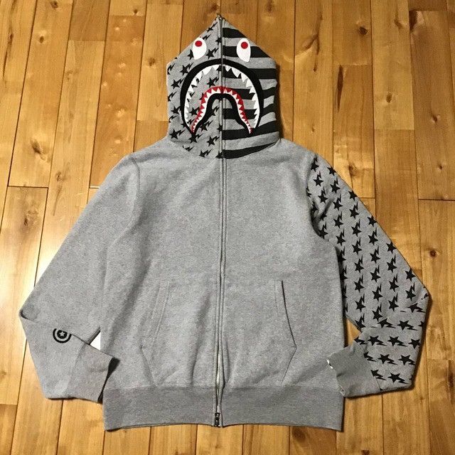 BAPE Stars and Stripes Shark full zip hoodie a bathing ape