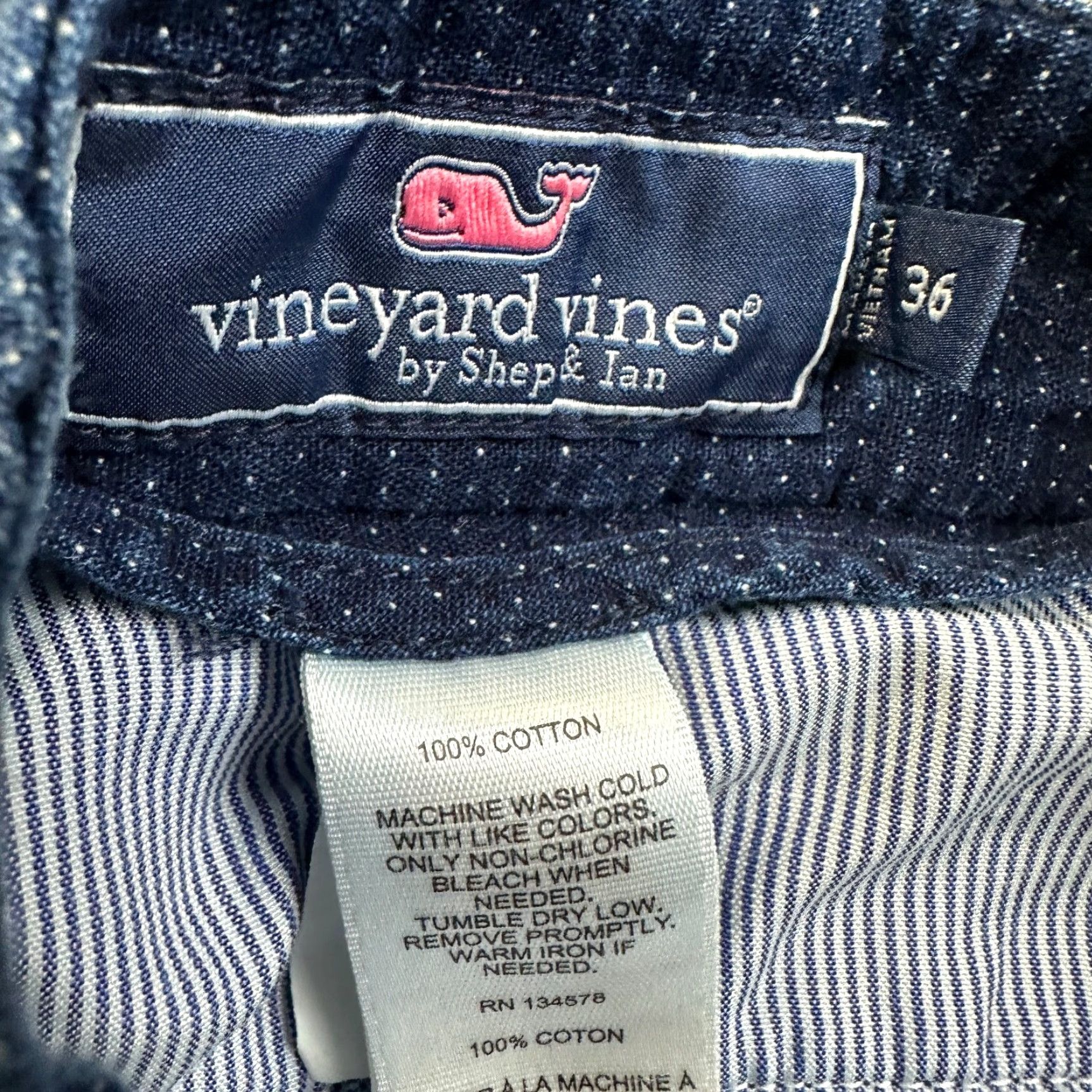 Vineyard Vines Vineyard Vines Chino Shorts Mens 36 Blue Preppy Casual Cotton Belt Loops Flat Front 8 In Inseam Size US 36 / EU 52 - 4 Thumbnail