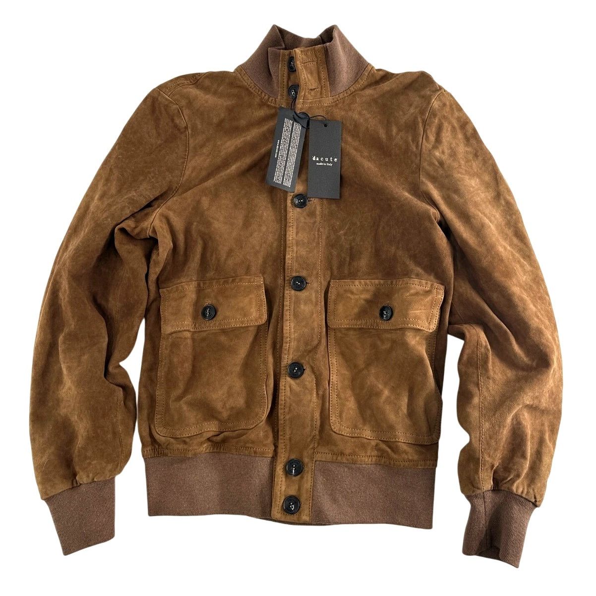 Dacute Dacute Men's Brown Suede Bomber Jacket Size 46 | Small Size US S / EU 44-46 / 1 - 2 Thumbnail