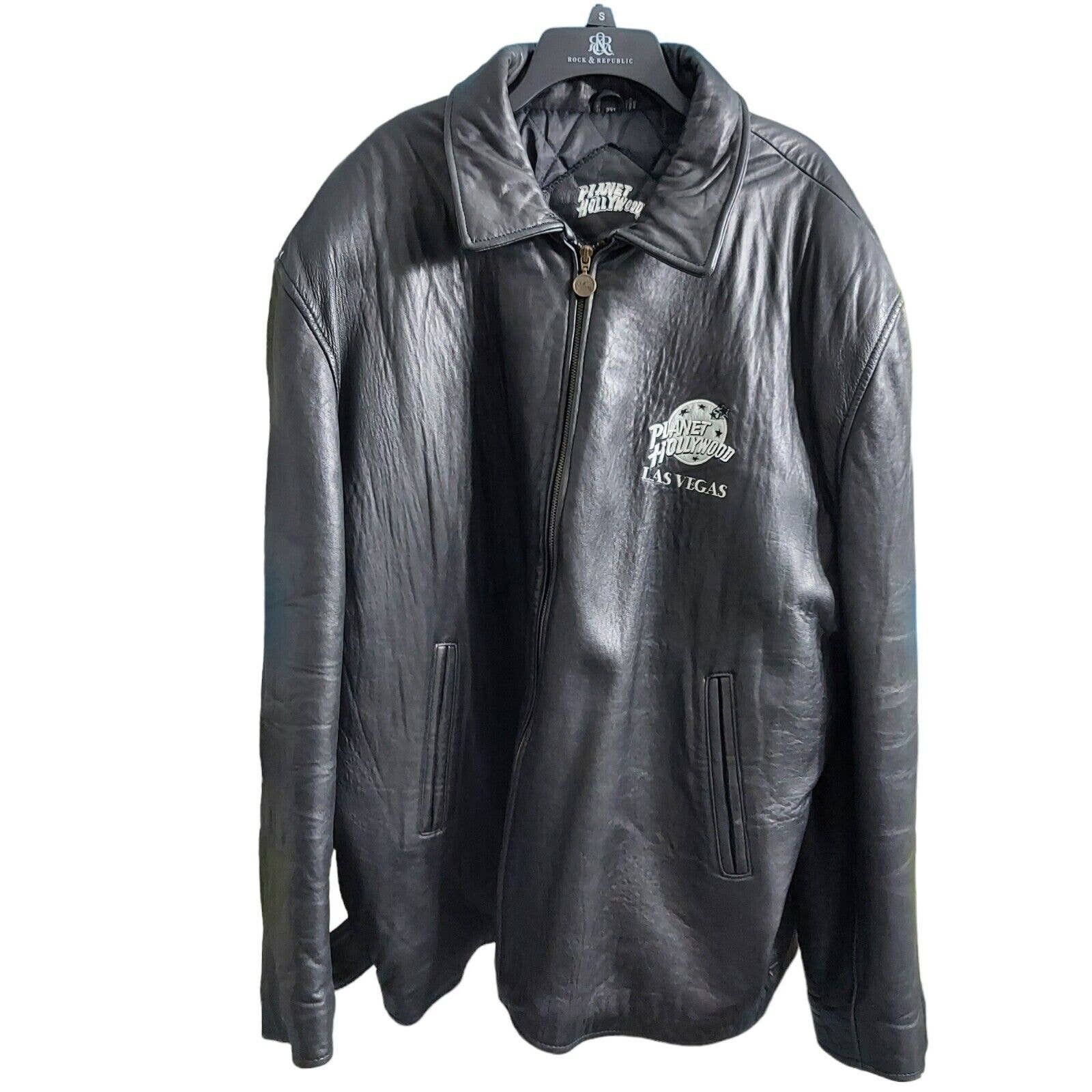 Hollywood Hollywood Jacket Las Vegas Leather 90s Black Size 2XL Grailed