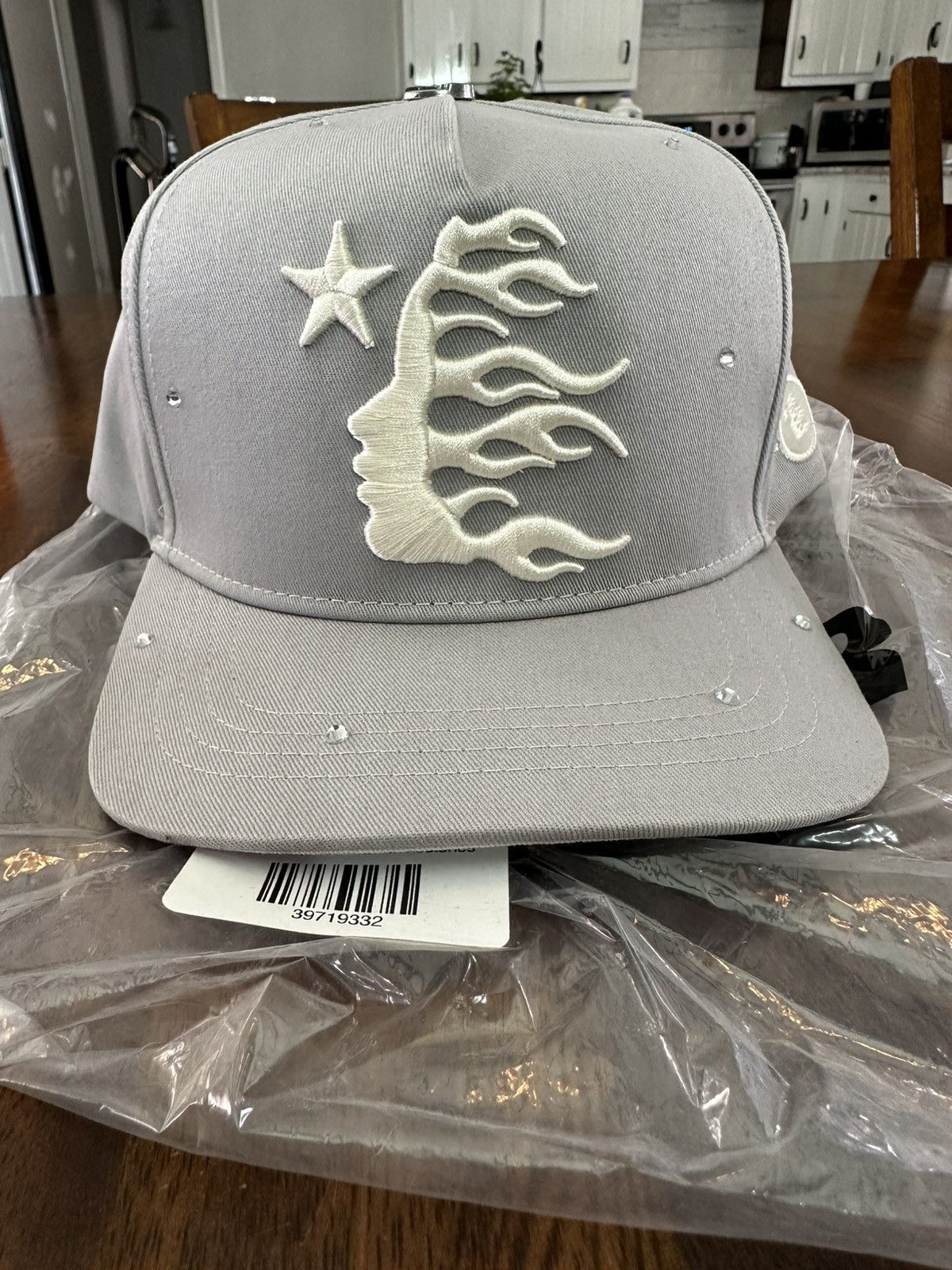 HELLSTAR Hellstar Grey Rhinestone Snapback Hat | Grailed