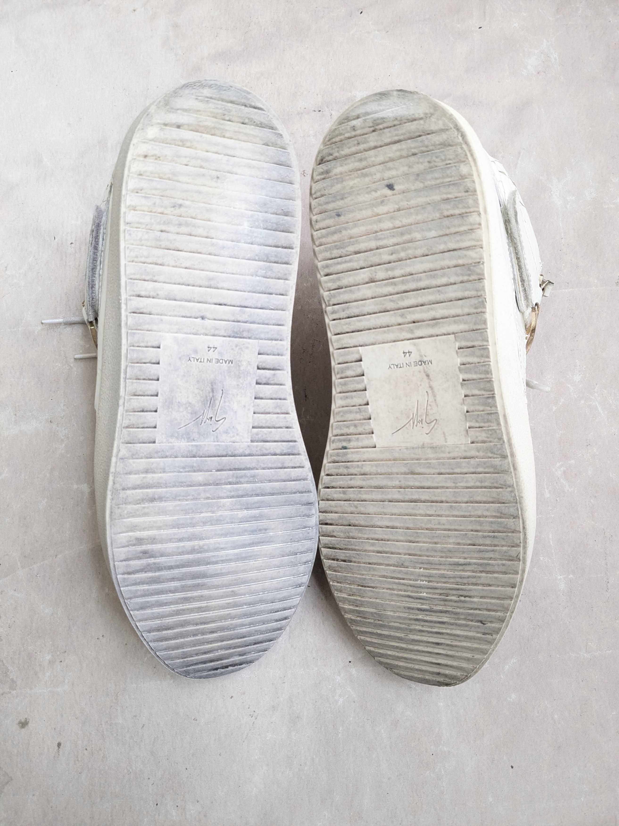 Giuseppe Zanotti Giuseppe Zanotti Sneakers White Gold 11 44 High Tops Leather Size US 11 / EU 44 - 11 Thumbnail