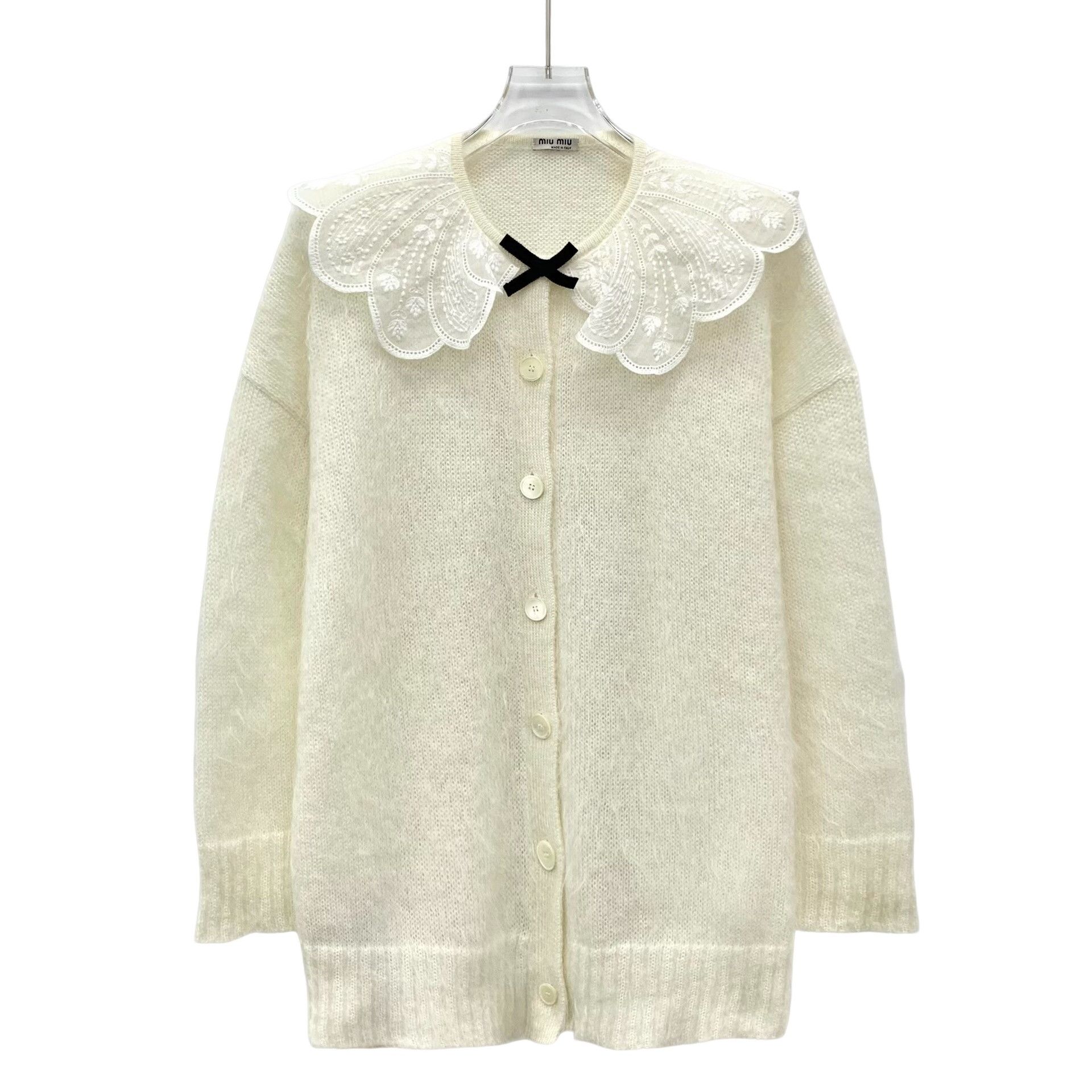 Miu Miu Miu Miu Lace Collar Mohair Cardigan Size 36 Size XS / US 0-2 / IT 36-38 - 1 Thumbnail