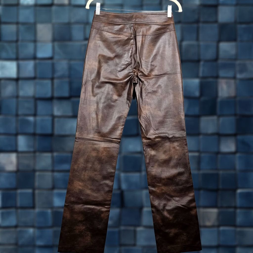 Zara ZARA Women's Brown Vegan Leather High Waisted Straight Leg Trousers XS NEW Size 26" / US 2 / IT 38 - 1 Thumbnail