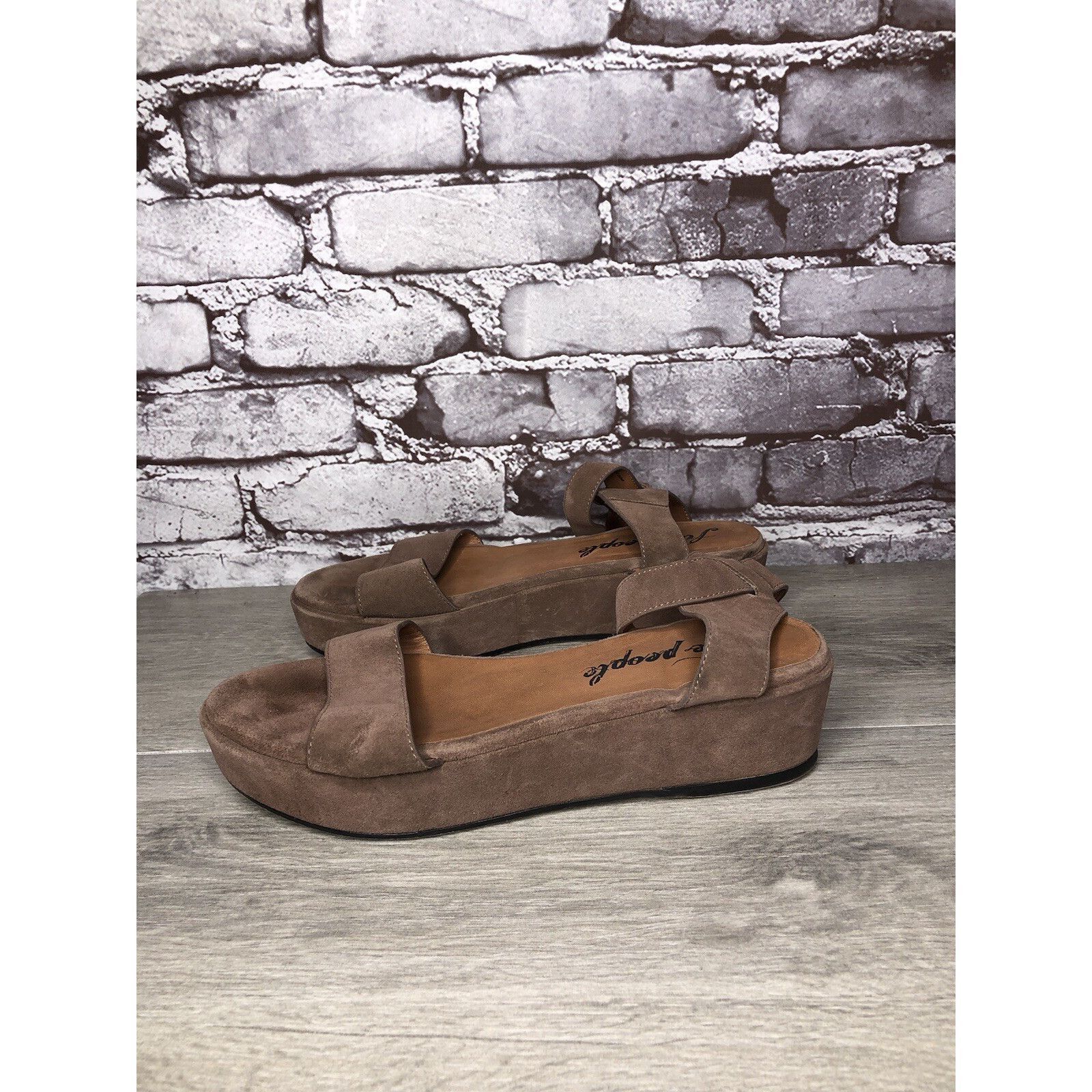 Free People Free People Plum Taupe Suede Platform Ankle Strap Sandals Wo Size US 8 / IT 38 - 6 Thumbnail